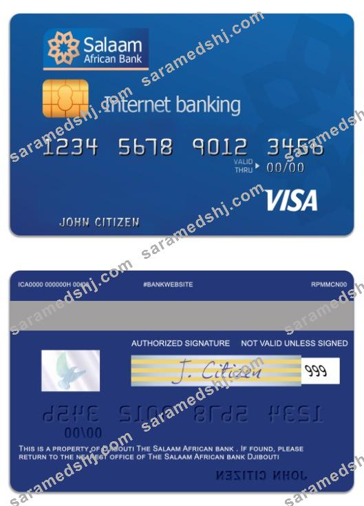 Djibouti The Salaam African bank visa prepaid internet card